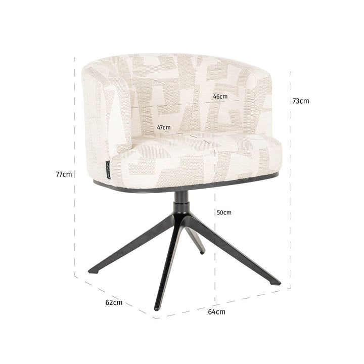 Esszimmerstuhl Cheyenne beige grafisch drehbar