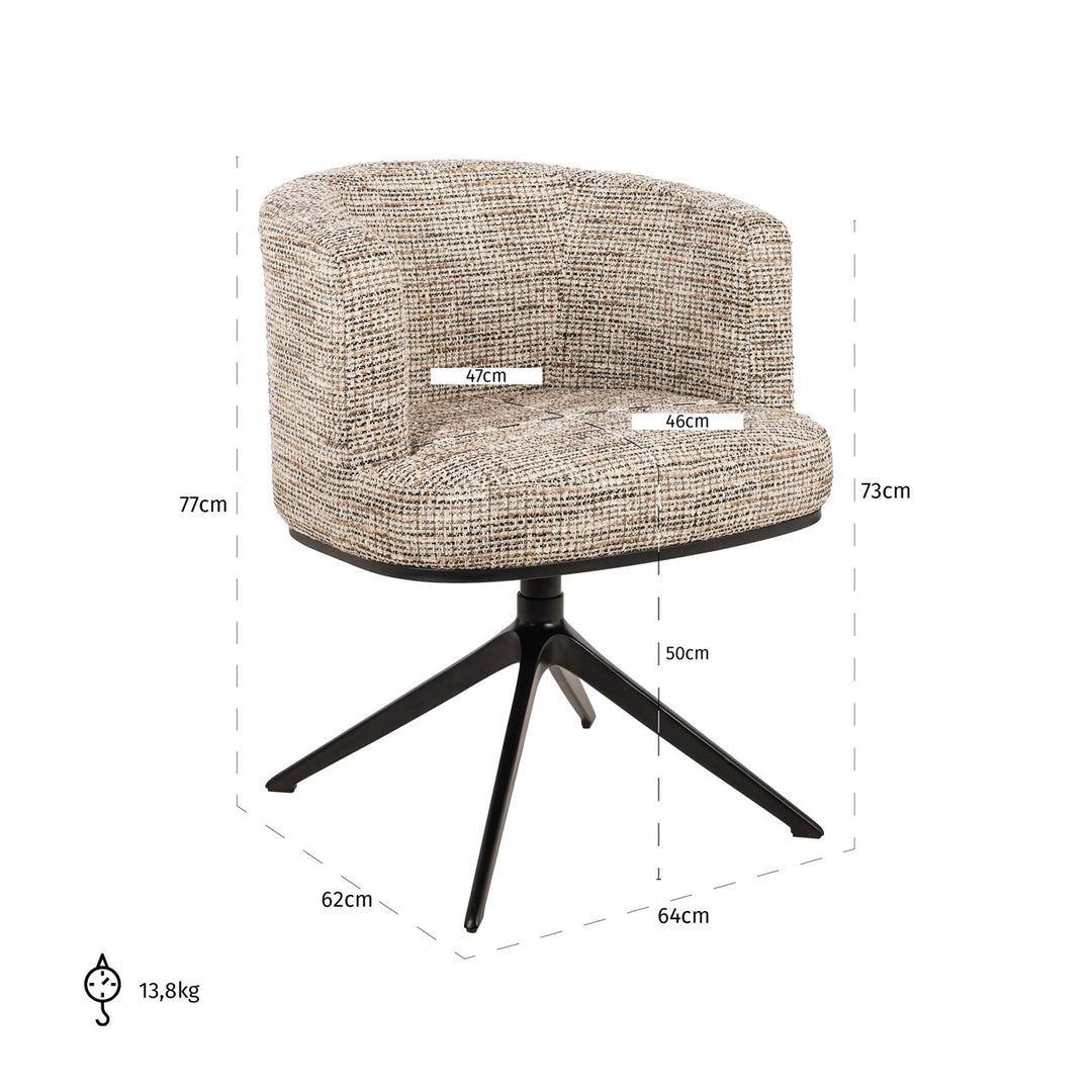 Eetkamerstoel Cheyenne trendy nature swivel