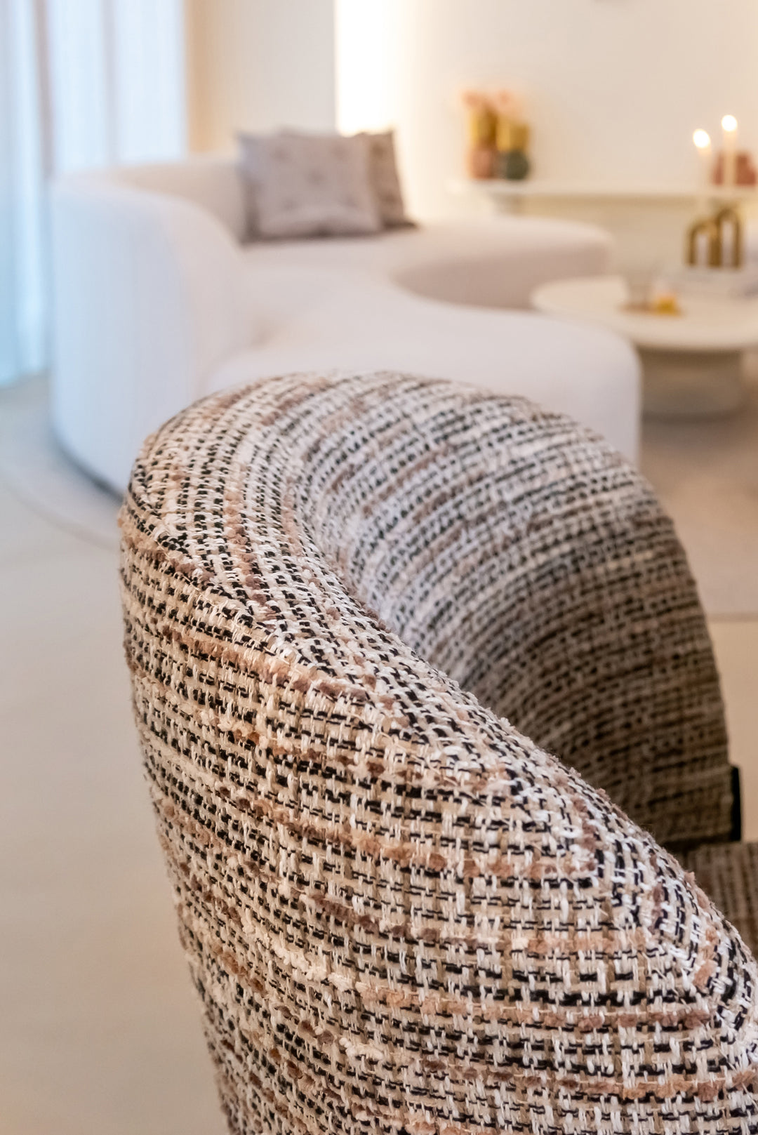 Eetkamerstoel Elvi mocca chunky fire retardant (Set of 2)