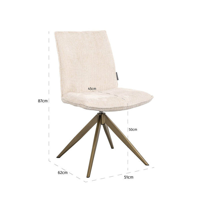 Eetkamerstoel Dakota niagara beige swivel