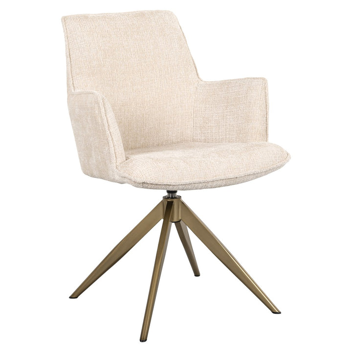 Esszimmerstuhl Dakota Niagara Beige, drehbar mit Armlehne