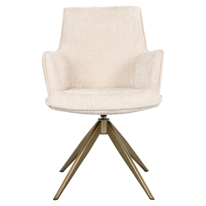 Esszimmerstuhl Dakota Niagara Beige, drehbar mit Armlehne