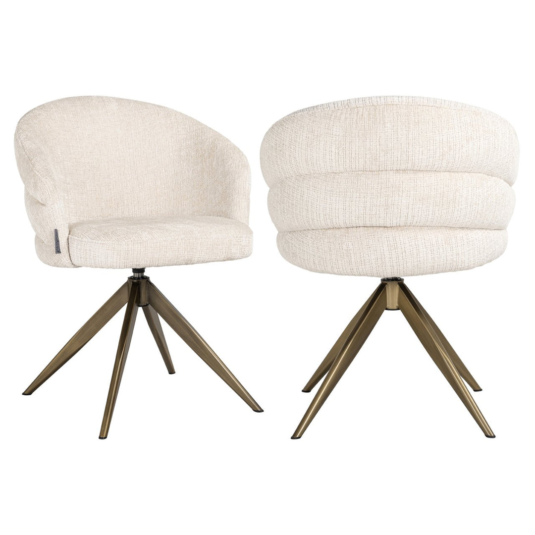 Zendaya Niagara beige swivel dining chair