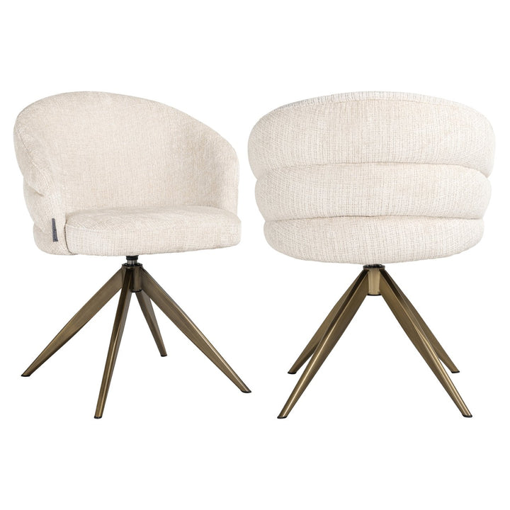Zendaya Niagara beige swivel dining chair