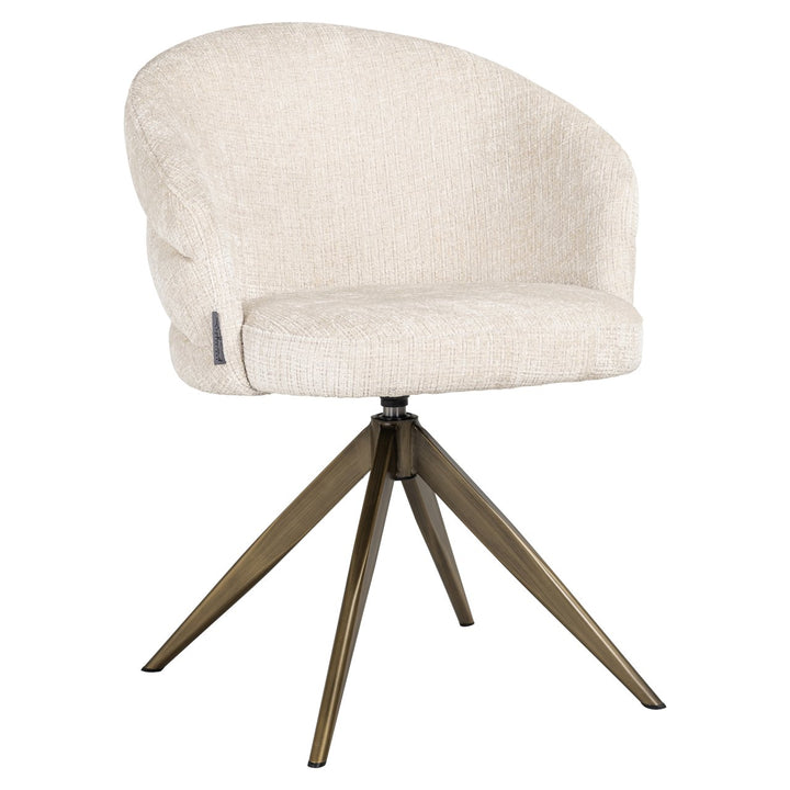 Zendaya Niagara beige swivel dining chair