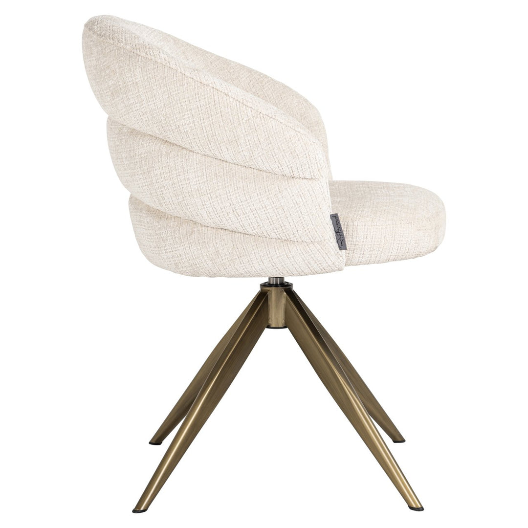 Zendaya Niagara beige swivel dining chair