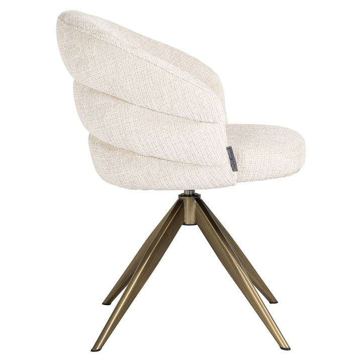 Zendaya Niagara beige swivel dining chair