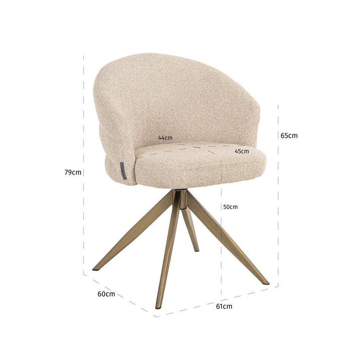Dining room chair Zendaya biscotti swivel fire retardant