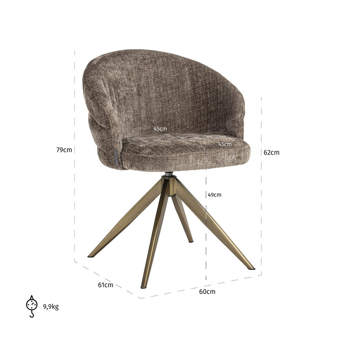 Eetkamerstoel Zendaya niagara stone swivel
