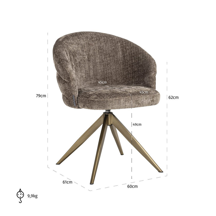 Eetkamerstoel Zendaya niagara stone swivel