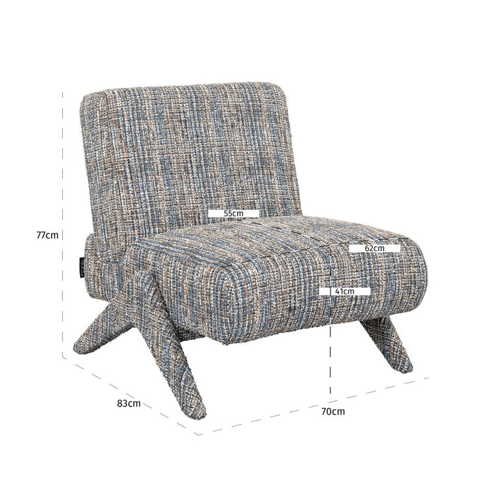 Lounge chair Lexi blue coco