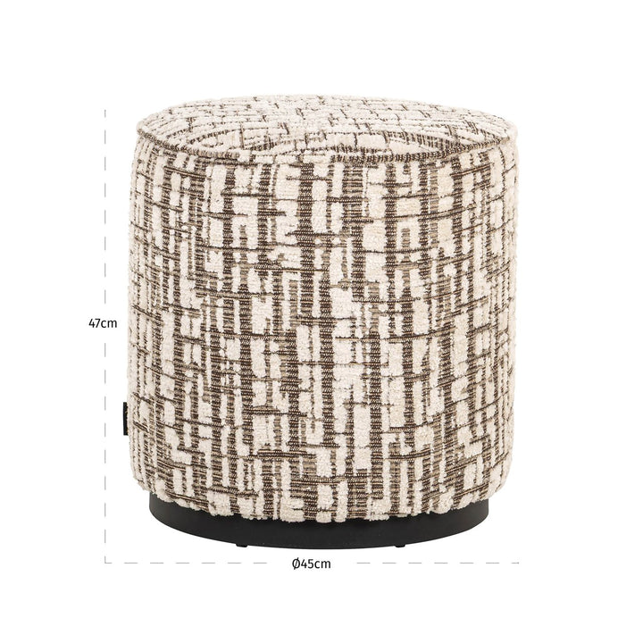 Lexie cream pouf &amp; footstool 45Ø