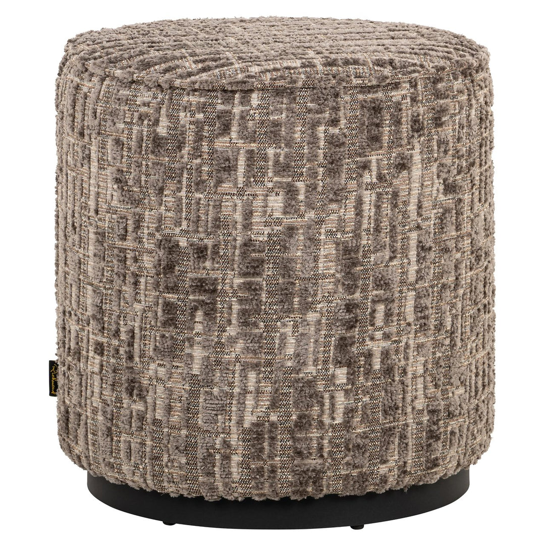 Lexie Greige Pouf &amp; Footstool 45Ø