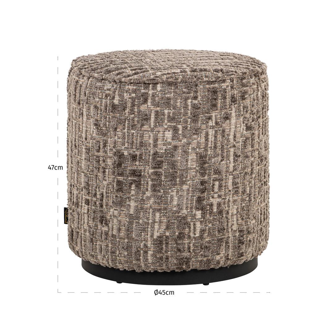 Lexie Greige Pouf &amp; Footstool 45Ø
