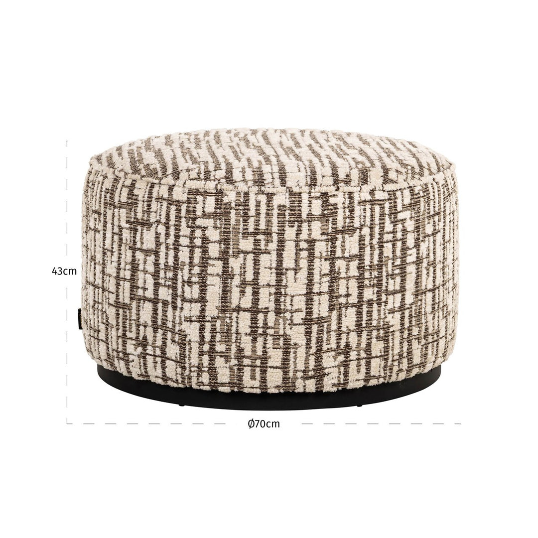 Lexie cremefarbener Pouf &amp; Fußhocker 70Ø