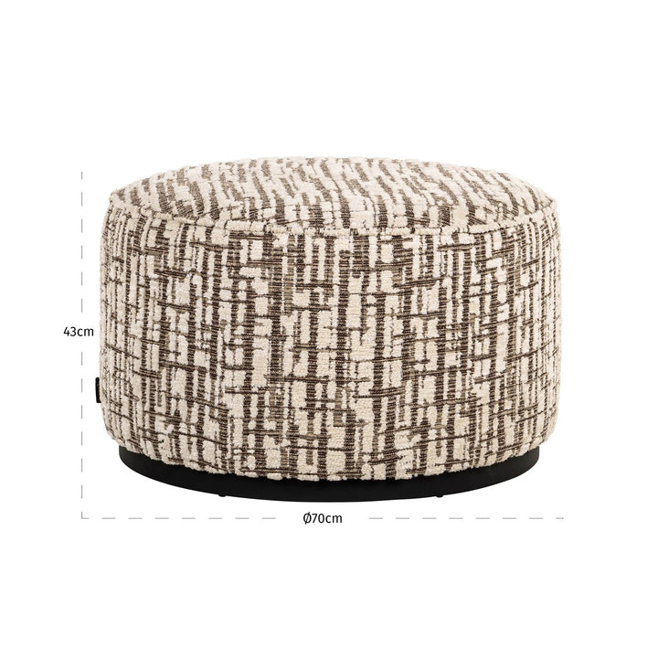 Lexie cremefarbener Pouf &amp; Fußhocker 70Ø