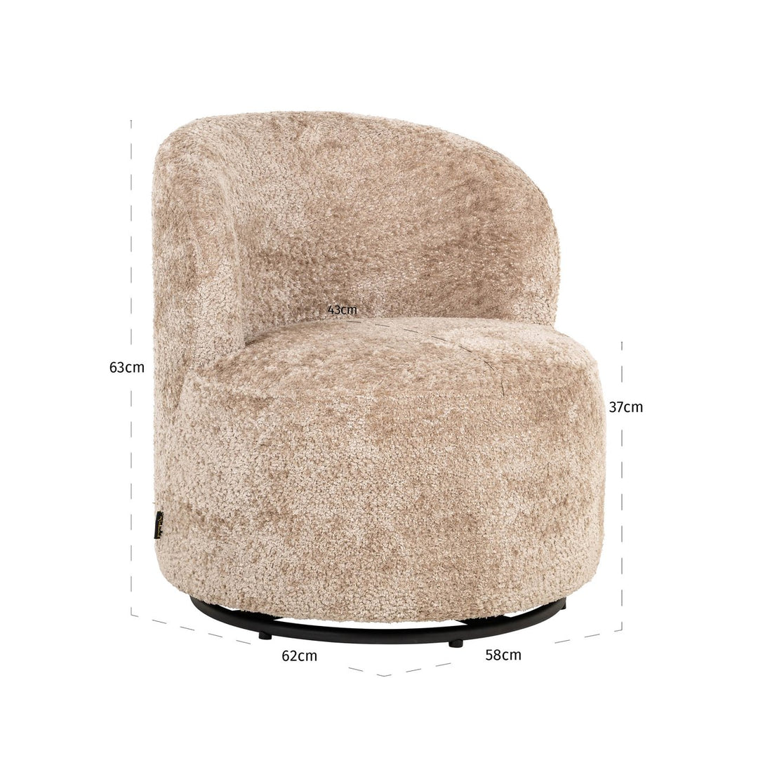 Jackie Sheep Lounge-Sessel, natürlich drehbar, für Kinder