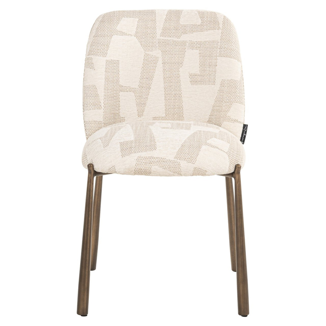 Dining room chair Lana beige graffiti (Set of 2)