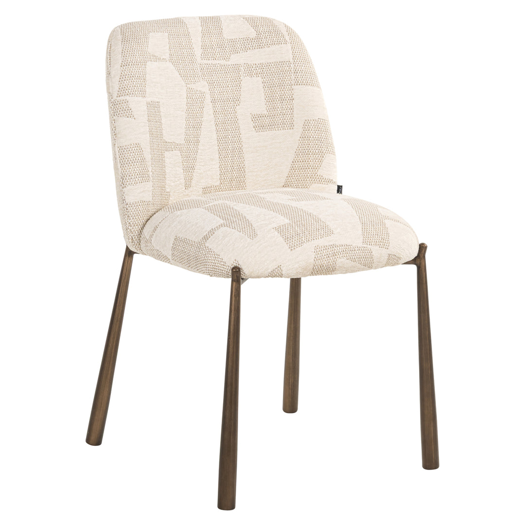 Esszimmerstuhl Lana beige grafisch (2er-Set)