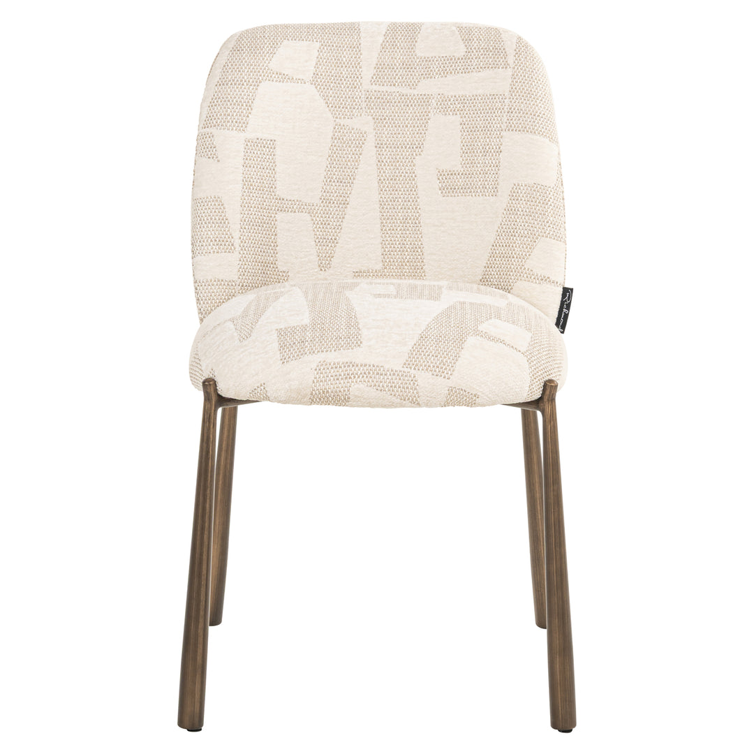 Esszimmerstuhl Lana beige grafisch (2er-Set)
