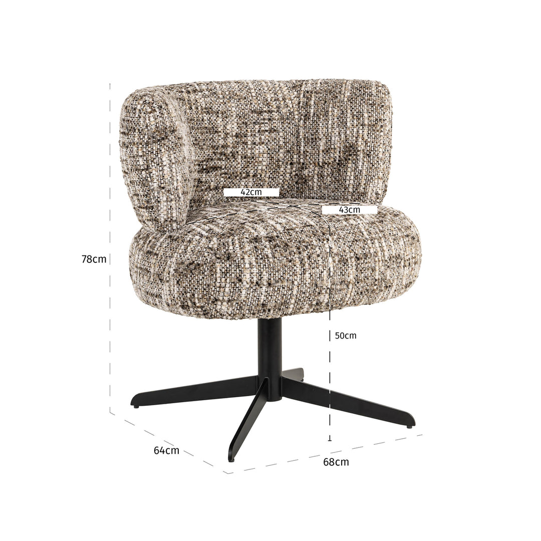 Richmond Eetkamerstoel Alexis Brown Omara Swivel