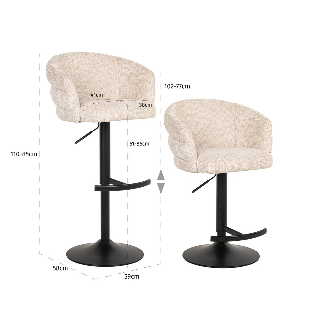Bar chair Nikki niagara beige swivel fire retardant