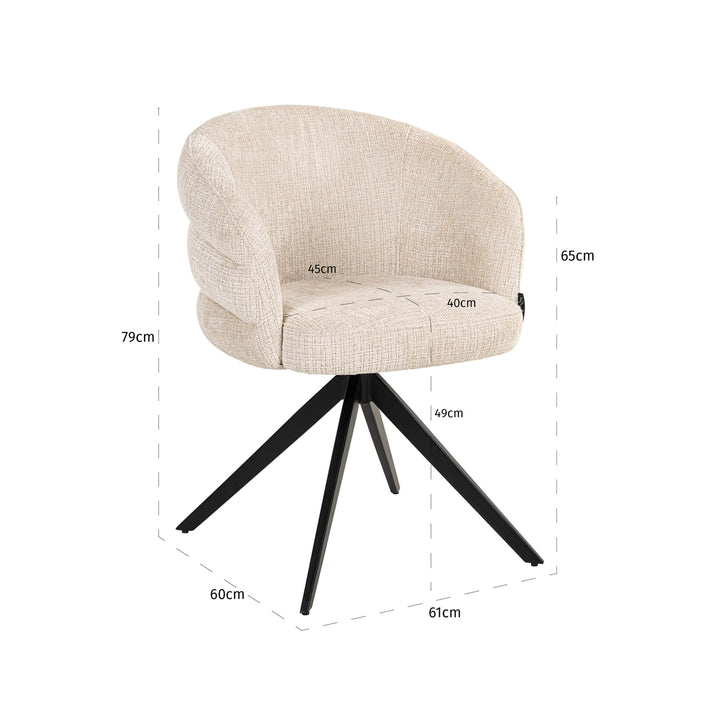 Esszimmerstuhl Serenity Niagara beige drehbar flammhemmend