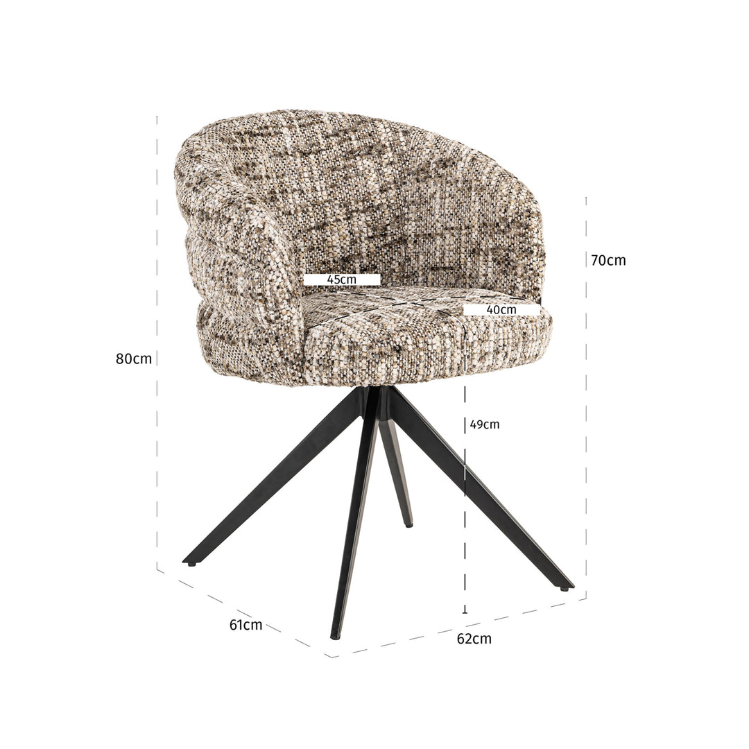 Richmond Eetkamerstoel Serenity Brown Omara Swivel