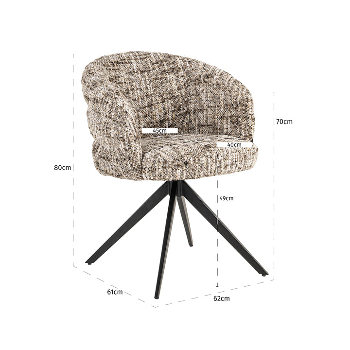 Richmond Eetkamerstoel Serenity Brown Omara Swivel