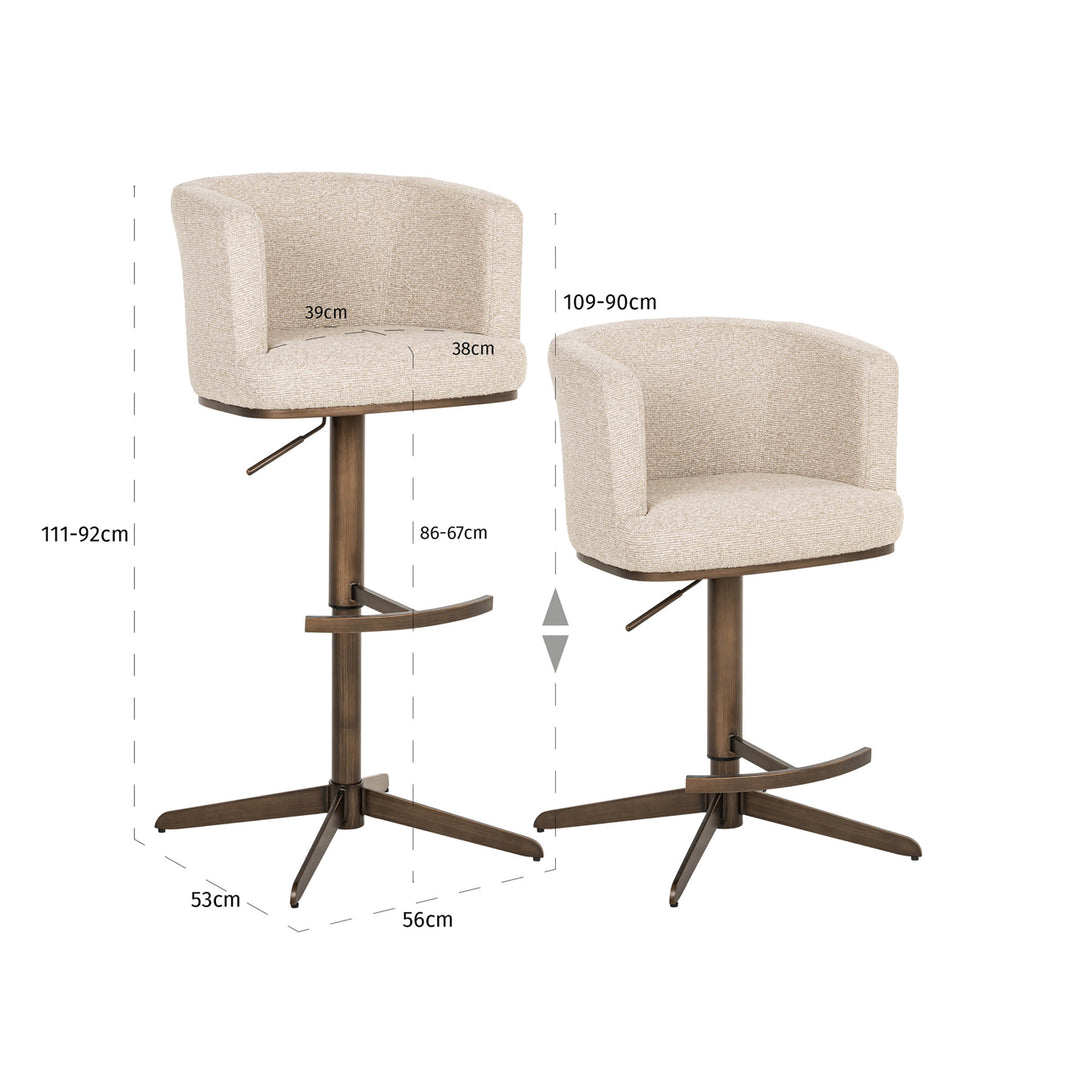 Richmond Barstoel Cheyenne Biscotti Swivel