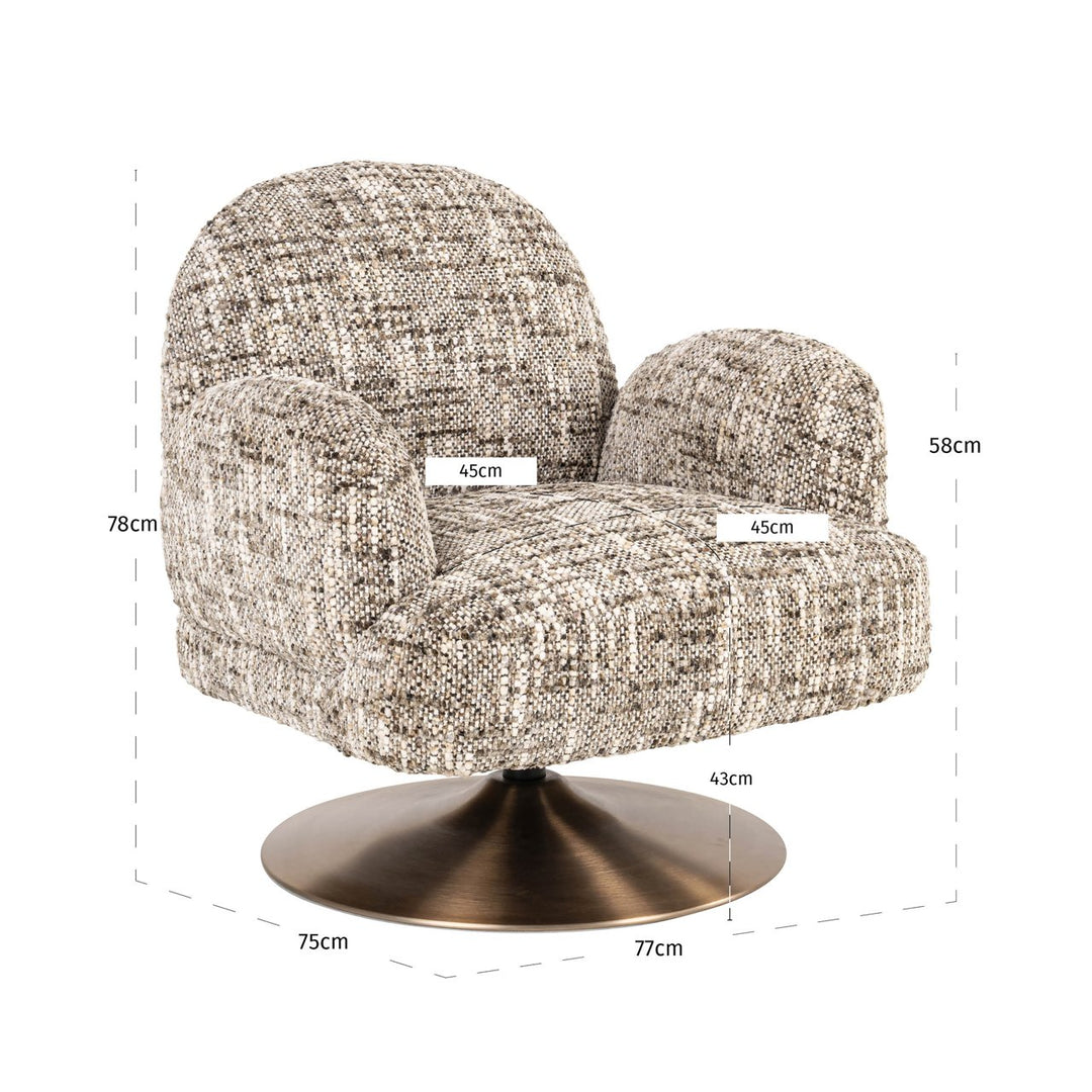 Lounge stoel Kagney brown omara swivel