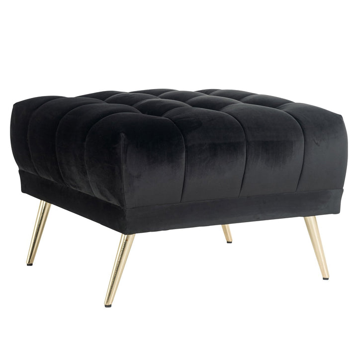 Ottoman &amp; Footstool Huxley anthracite velvet