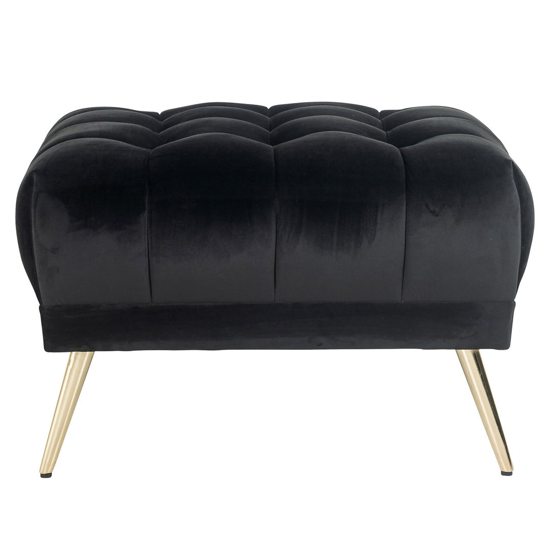 Ottoman &amp; Footstool Huxley anthracite velvet