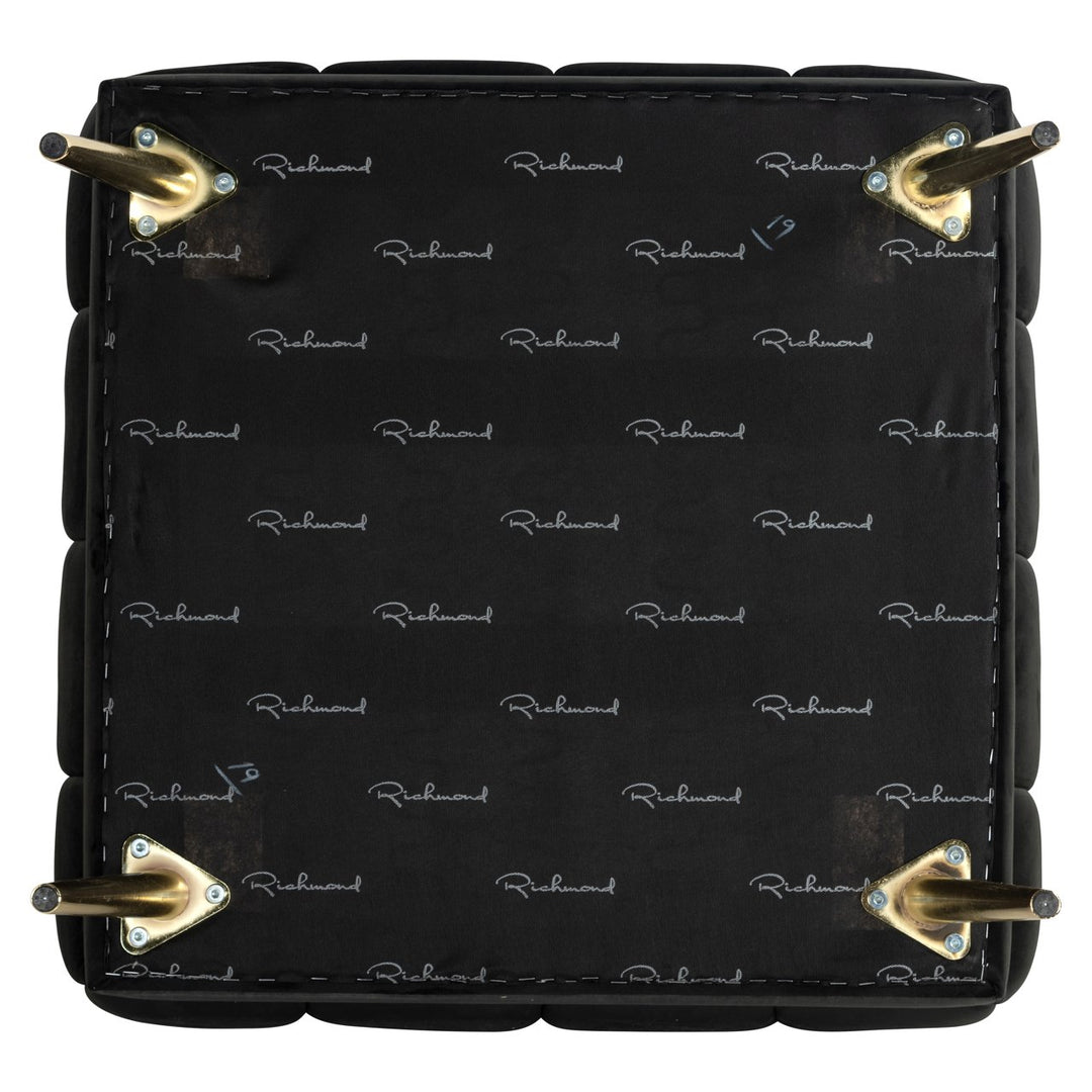 Ottoman &amp; Footstool Huxley anthracite velvet
