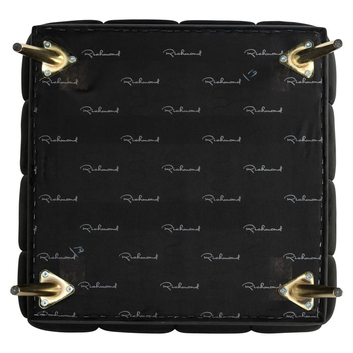 Ottoman &amp; Footstool Huxley anthracite velvet