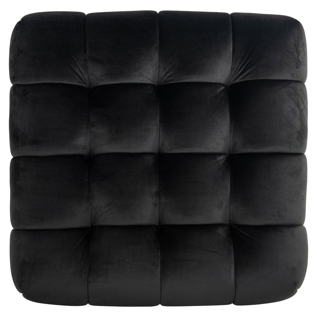 Ottoman &amp; Footstool Huxley anthracite velvet