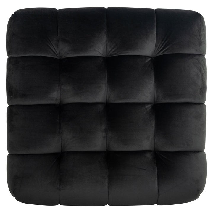 Ottoman &amp; Footstool Huxley anthracite velvet