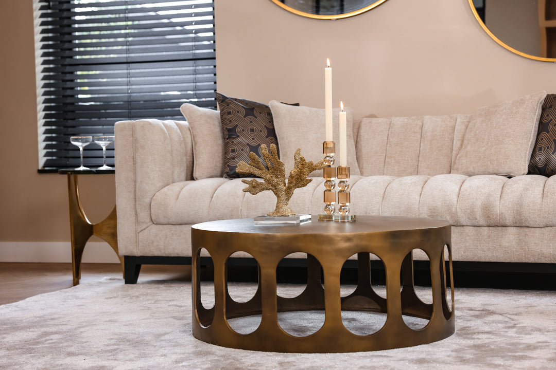 Du Pont brushed gold coffee table
