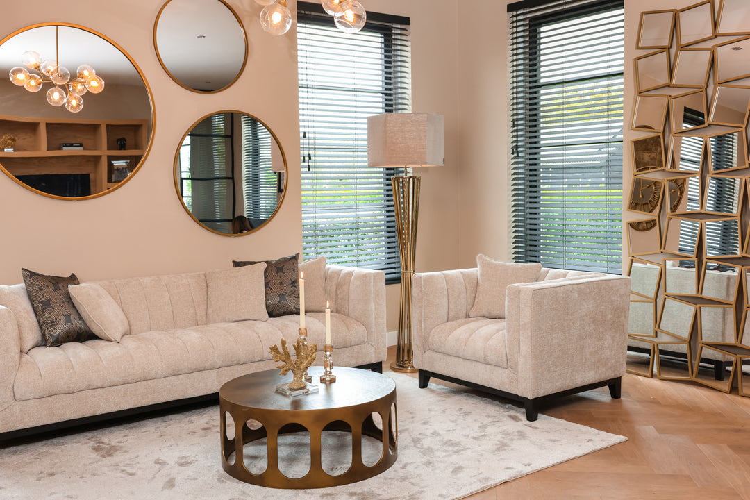 Du Pont brushed gold coffee table