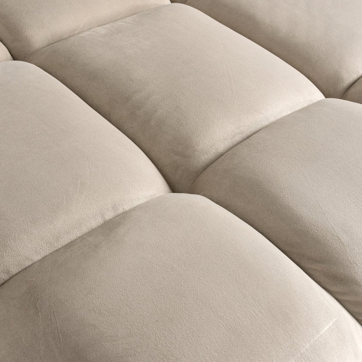 Sofa Cube khaki velvet 3-seater + lounge right