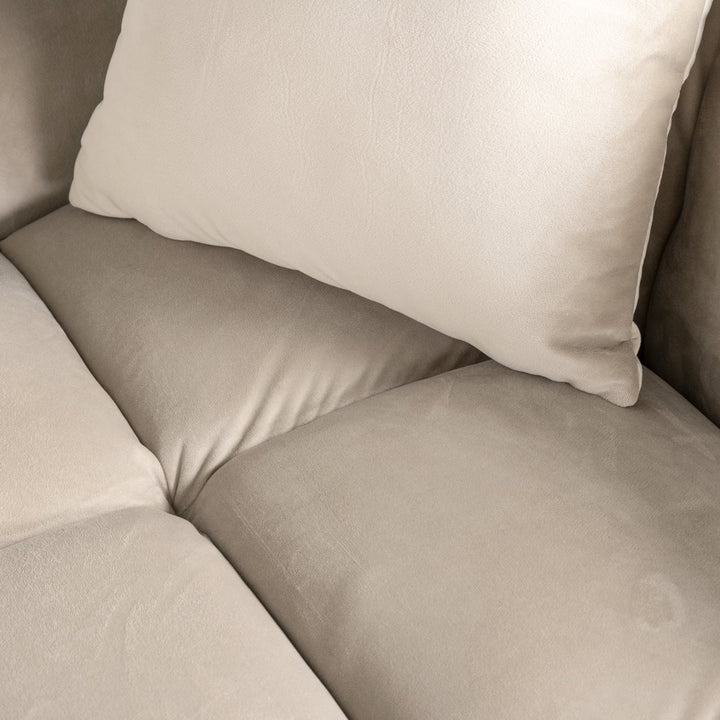 Sofa Cube khaki velvet 3-seater + lounge right