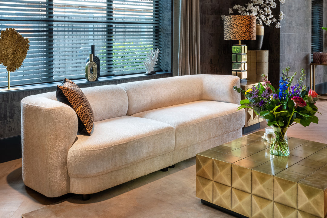 Salontafel Collada brushed gold incl. glass top