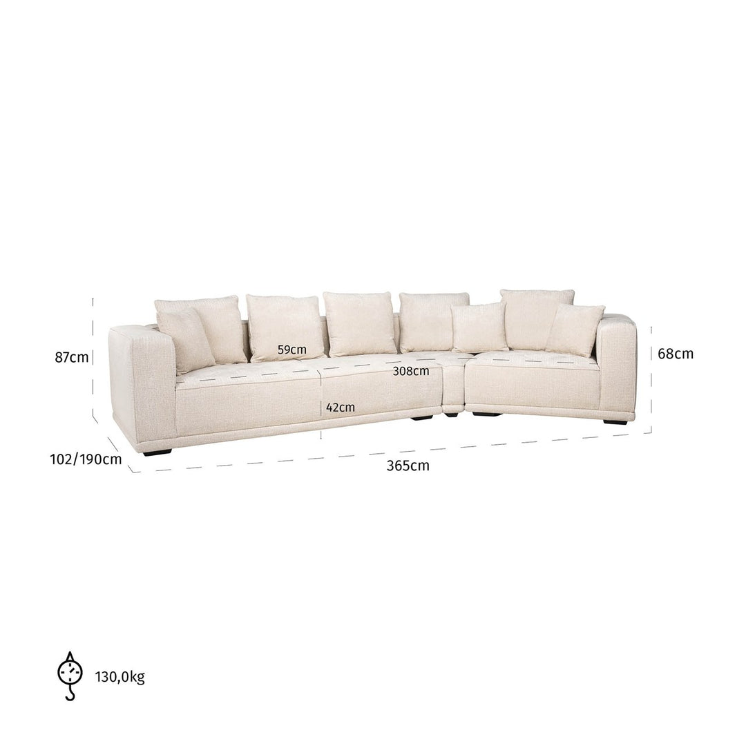 Bank Lusso niagara beige 4-seater
