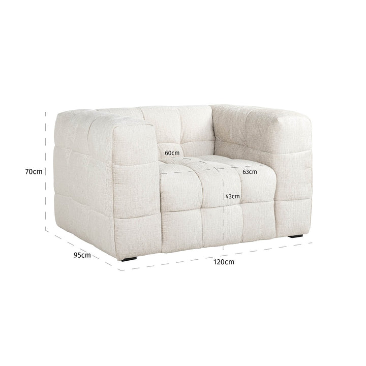 Lounge chair Merrol cream fusion fire retardant