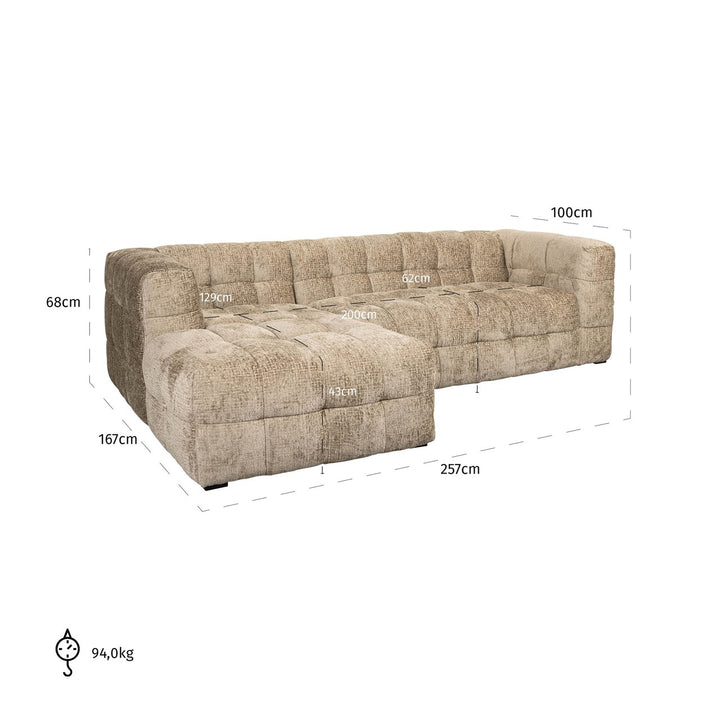 Sofa Merrol desert fusion lounge left