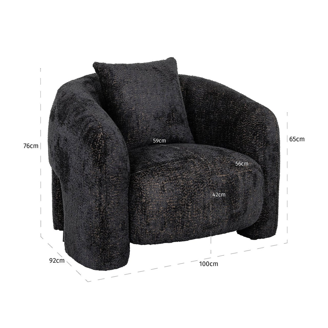 Lounge chair Milania lovely black