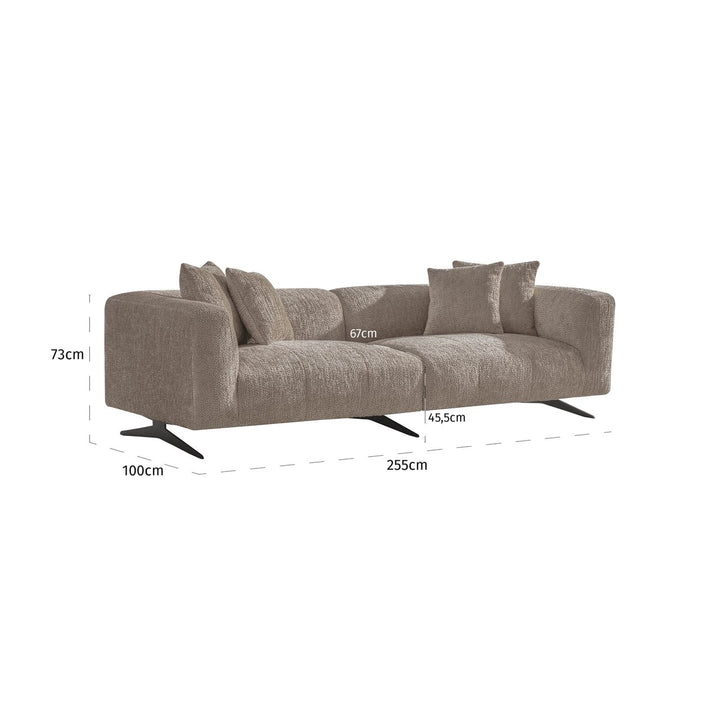Sofa Hoxton, schönes beiges 3-Sitzer-Sofa