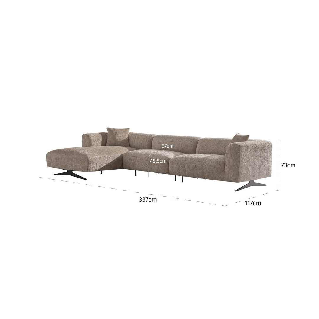 Sofa Hoxton lovely beige 3-seater + lounge left