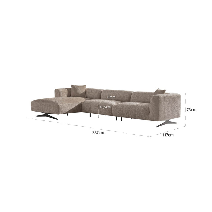 Sofa Hoxton lovely beige 3-seater + lounge left