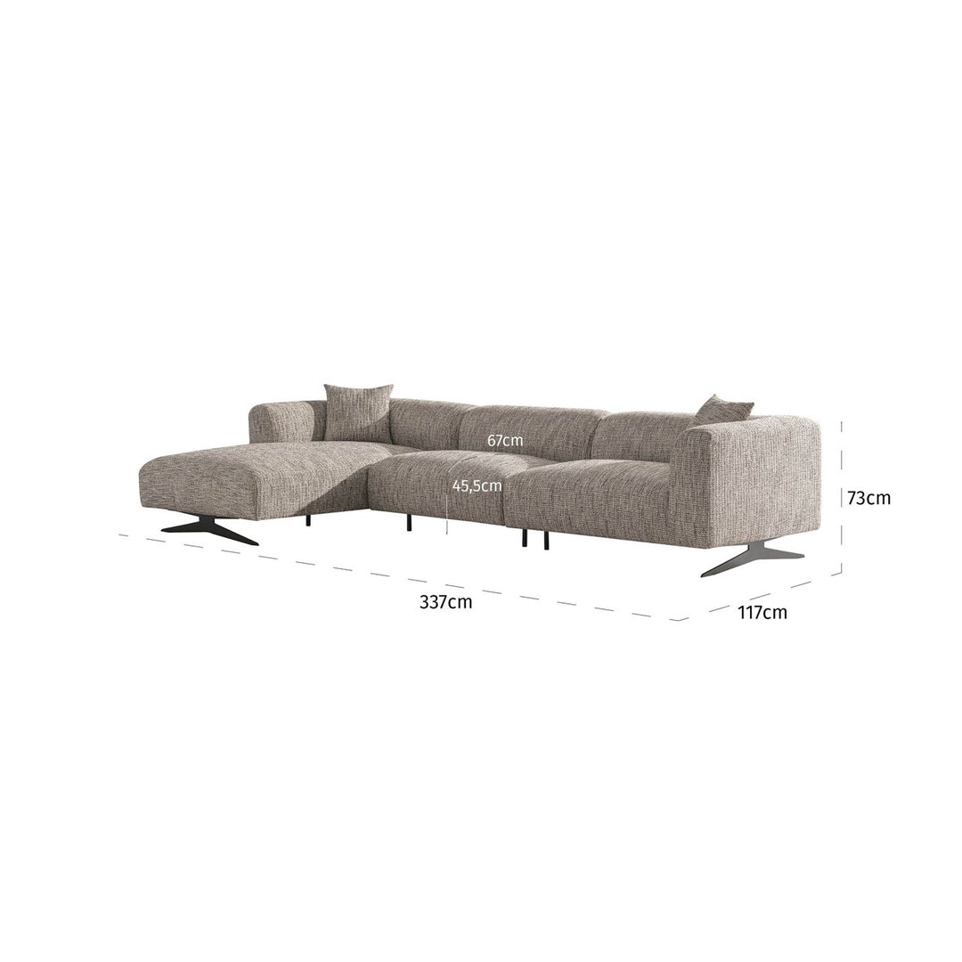 Sofa Hoxton trendy nature 3-seater + lounge left
